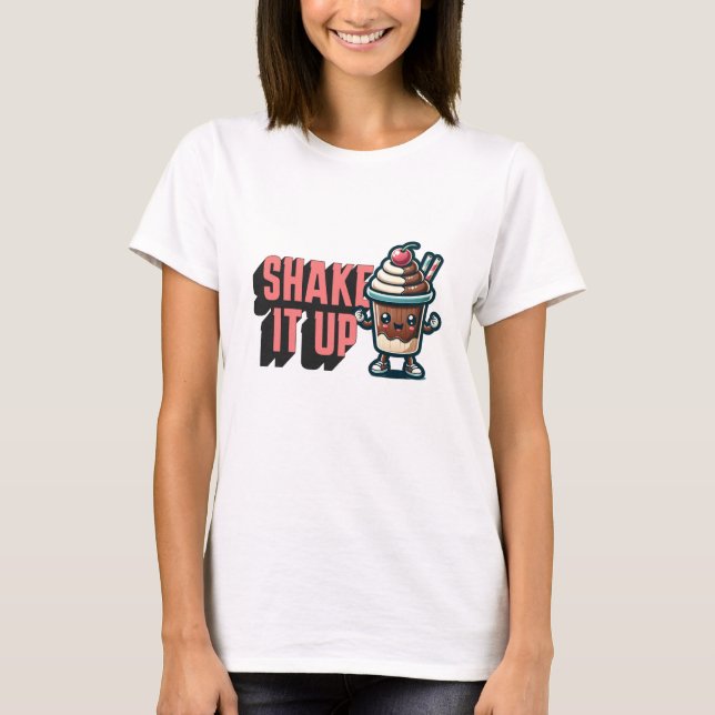 Camiseta Agite-O Com Chocolate Milkshake Pun (Frente)