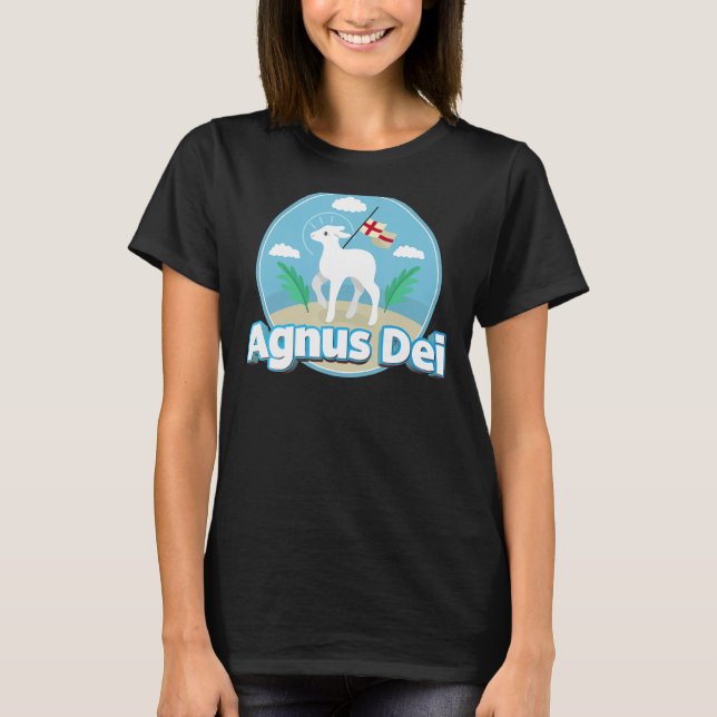 Camiseta Agnus Dei Lamb Deus Tradicional Massa Latina Catól (Frente)