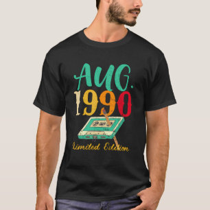 Camiseta Ago 1990 Vintage Cassette Pencil Diversão 33Rd Ani