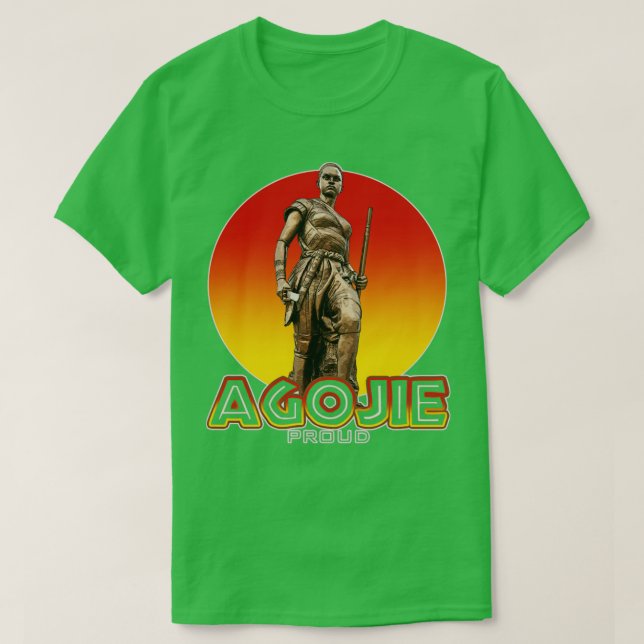 Camiseta Agojie, de Daomé, em destaque no Rei Mulher (Frente do Design)