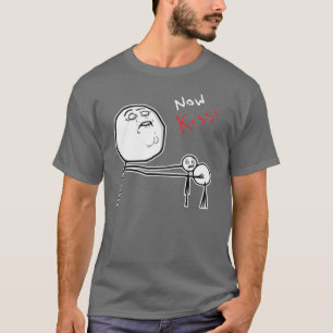 Camiseta Agora cara Meme cómico da raiva do beijo
