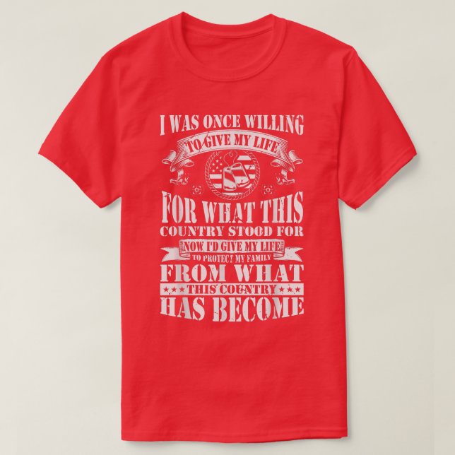 Camiseta Agora eu daria a minha vida para proteger a minha  (Frente do Design)