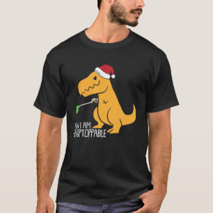 Camiseta Agora, Eu Sou Ilimitada Rex Christmas Dinossaur Bo