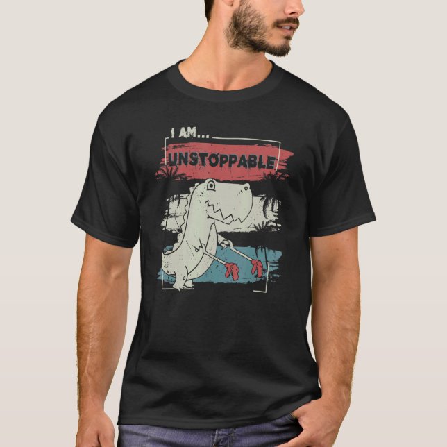 Camiseta Agora Eu Sou Ilimitada Rex Dinossaur Rex Cute Vint (Frente)
