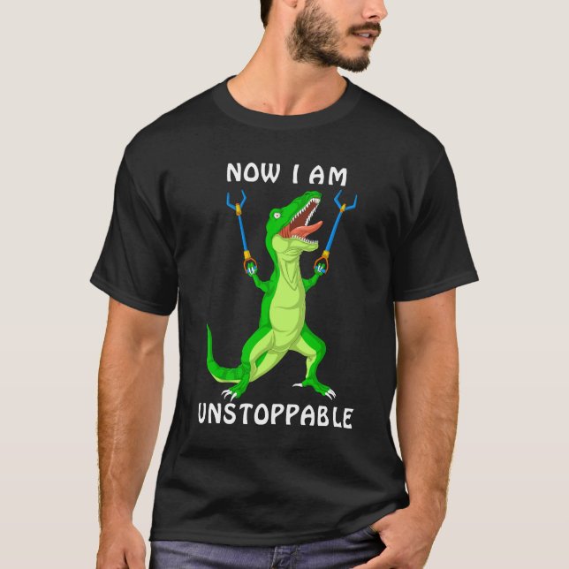Camiseta agora eu sou uma T-Shirt de dinossauro imparável (Frente)