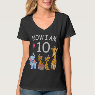 Camiseta Agora eu tenho 10 anos de idade Aniversário de 10 