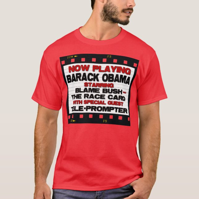Camiseta Agora jogando - anti Barack Obama (Frente)