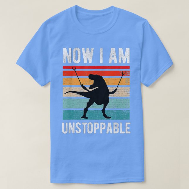 Camiseta Agora, sou incessável e engraçado TRex (10) (Frente do Design)