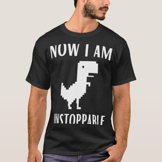 Camiseta Agora Sou Um Navegador Da Web De Jogo Rex Do Dinos (Frente)