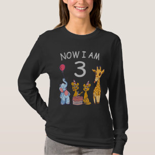 Camiseta Agora tenho 3 anos de aniversário de 3 anos no Zoo