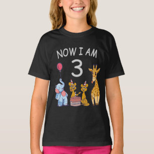 Camiseta Agora tenho 3 anos de aniversário de 3 anos no Zoo