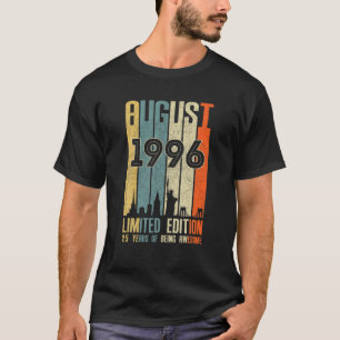 Camiseta Agosto 1996 25 Aniversário 25 Anos 1996 Aniversári