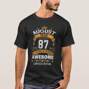 Camiseta Agosto De 1936 87 Anos De Ideia Incrível Retro 8