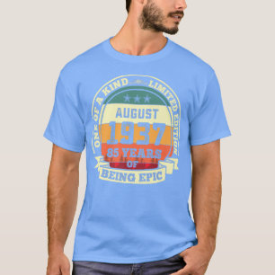 Camiseta Agosto De 1937 85º Aniversário Presente 85 Anos De
