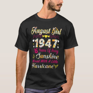 Camiseta Agosto De 1947 76º Aniversário Para Raparigas