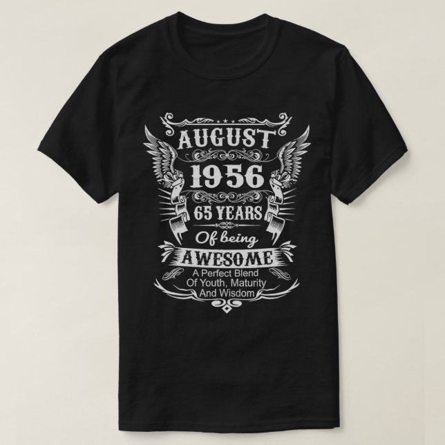 Camiseta Agosto De 1956 Transformando 65 Anos De Esforço (Frente do Design)