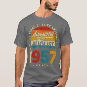 Camiseta Agosto De 1957 Aniversário De 65 Anos De Ser Incrí