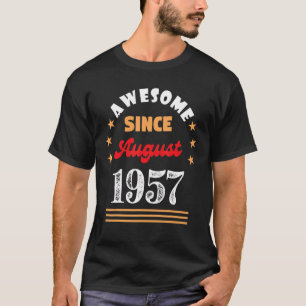 Camiseta Agosto De 1957 Aniversário Espetacular Desde 1957