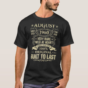 Camiseta Agosto De 1960 62 Anos 62 Anos Aniversário