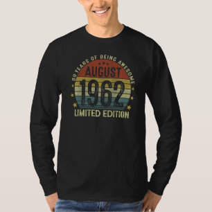 Camiseta Agosto de 1962 60º aniversário 60 anos