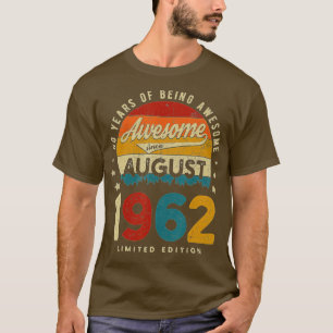 Camiseta Agosto De 1962 Aniversário De 60 Anos De Ser Incrí