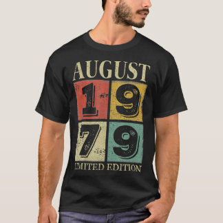 Camiseta Agosto De 1979, Aniversário De 42 Anos, Presente P
