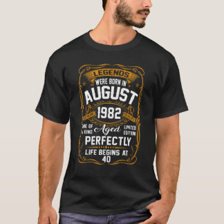 Camiseta Agosto De 1982 aniversário de 40 anos 40 Anos Home