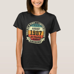Camiseta Agosto De 1987 35º Aniversário 35 Anos De Aweso