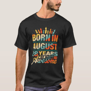 Camiseta Agosto De 1993 28 Anos 28 Anos Aniversário Gifts C