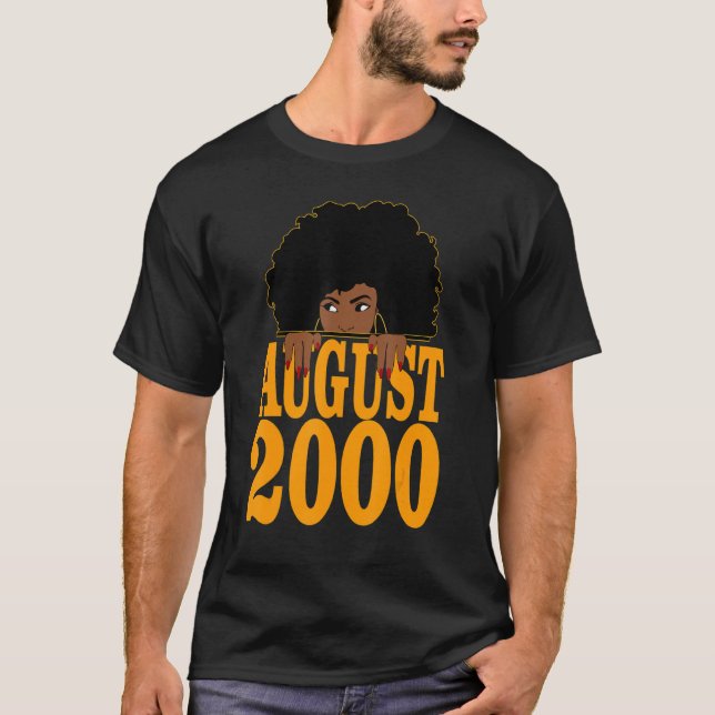 Camiseta Agosto de 2000 22º Aniversário 22 anos Mulheres Ne (Frente)