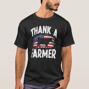 Camiseta Agradeça a um Fazendeiro Bandeira Americana EUA Fa