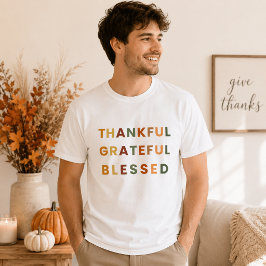 Camiseta Agradecido Abençoado – Cores de Outono