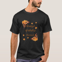 Camiseta Agradecido Abençoado Outono Folhas Caídas