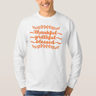 Camiseta Agradecido Agradecido Abençoado Dia de Ação de Gra
