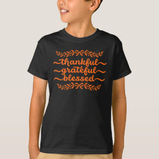 Camiseta Agradecido Agradecido Abençoado Dia de Ação de Gra