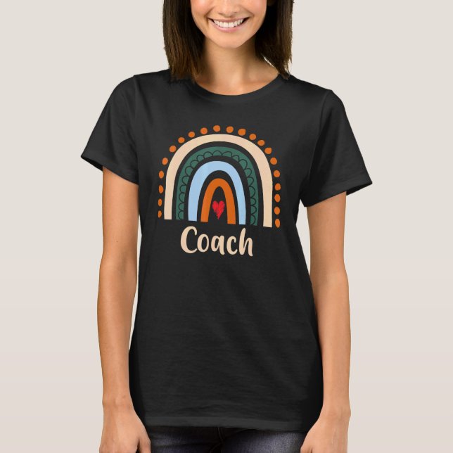 Camiseta Agradecimento de Formatura Coach Boho Arco-íris (Frente)