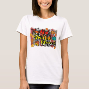 Camiseta Agradeço a abençoada abençoada Leopard Pumpkin Fal