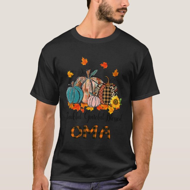 Camiseta Agradeço a abençoada Oma Pumpkins (Frente)
