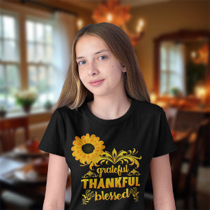 Camiseta Agradeço, Bênção, Girassol