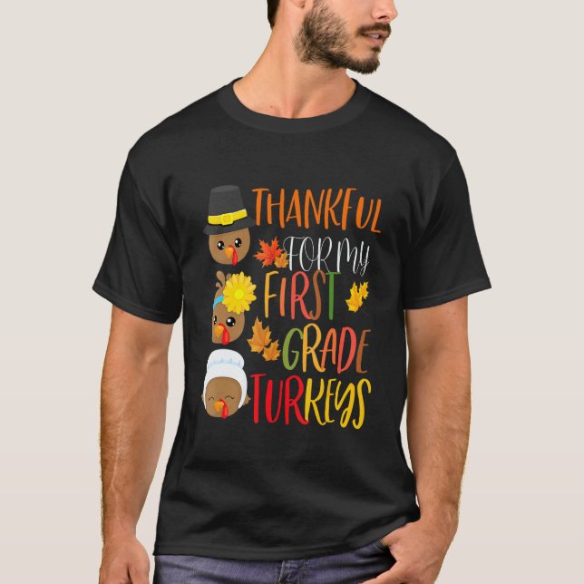 Camiseta Agradeço Por Minha Turquia De 1rua No Ano De Ação  (Frente)