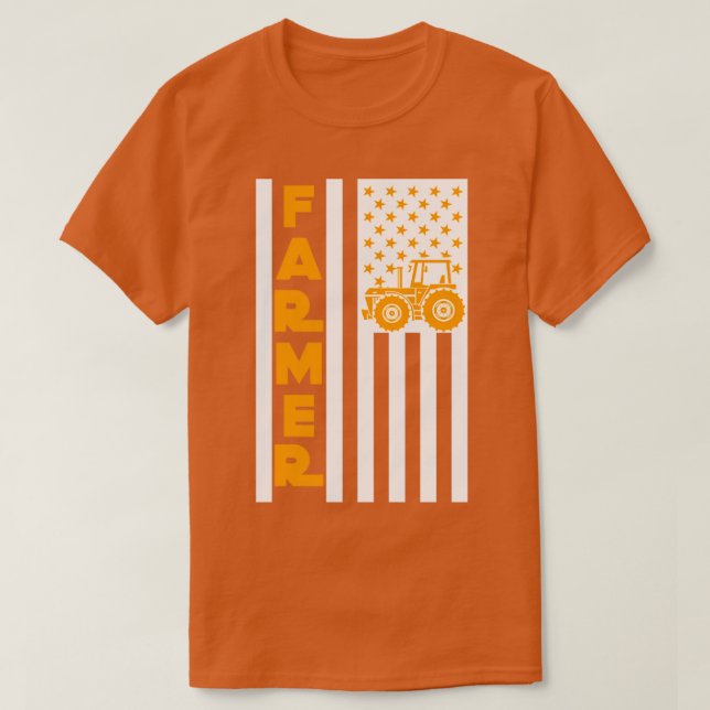 Camiseta Agricultor Americano Oferece Farmador Patriótico O (Frente do Design)