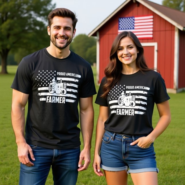 CAMISETA AGRICULTOR AMERICANO ORGULHOSO (Criador carregado)