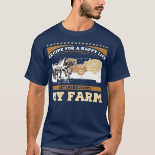 Camiseta Agricultor animal, minha Fazenda, Recebe por uma v