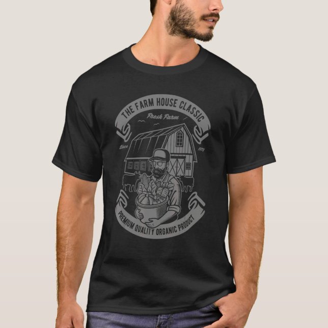 Camiseta Agricultor clássico da Fazenda fresca (Frente)
