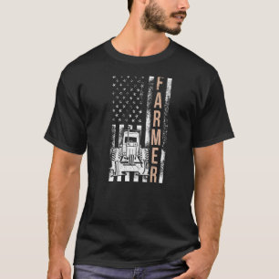 Camiseta Agricultor dos EUA Bandeira Barnyard Harvest Farmi