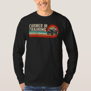 Camiseta Agricultor em Treinamento Fazenda Retro Pôr do Sol