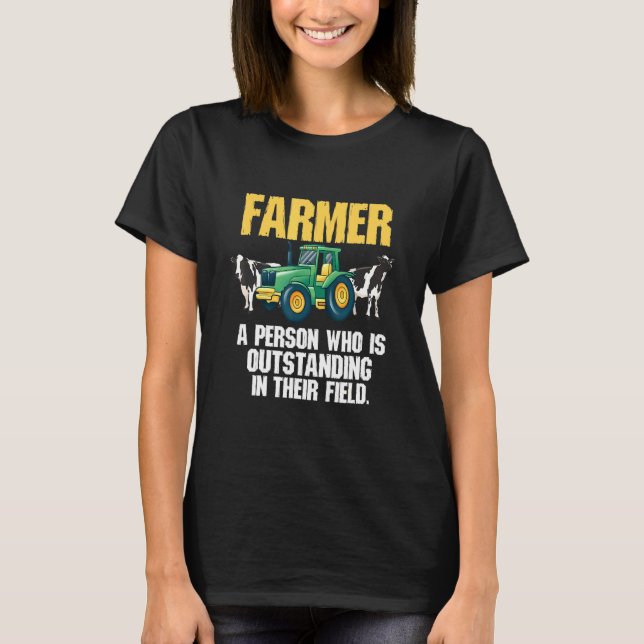 Camiseta Agricultor Que Se Encontra Em Pé No Seu Colégio (Frente)
