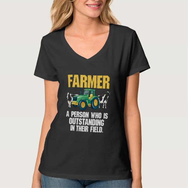 Camiseta Agricultor Que Se Encontra Em Pé No Seu Colégio (Frente)