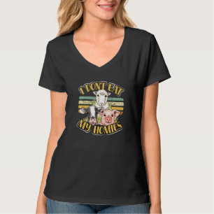Camiseta Agricultor Vegan Não Como a Vaca Porco dos Meus Am