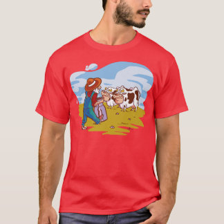 Camiseta Agricultores com Vacas em Presentes de Fazenda Sel